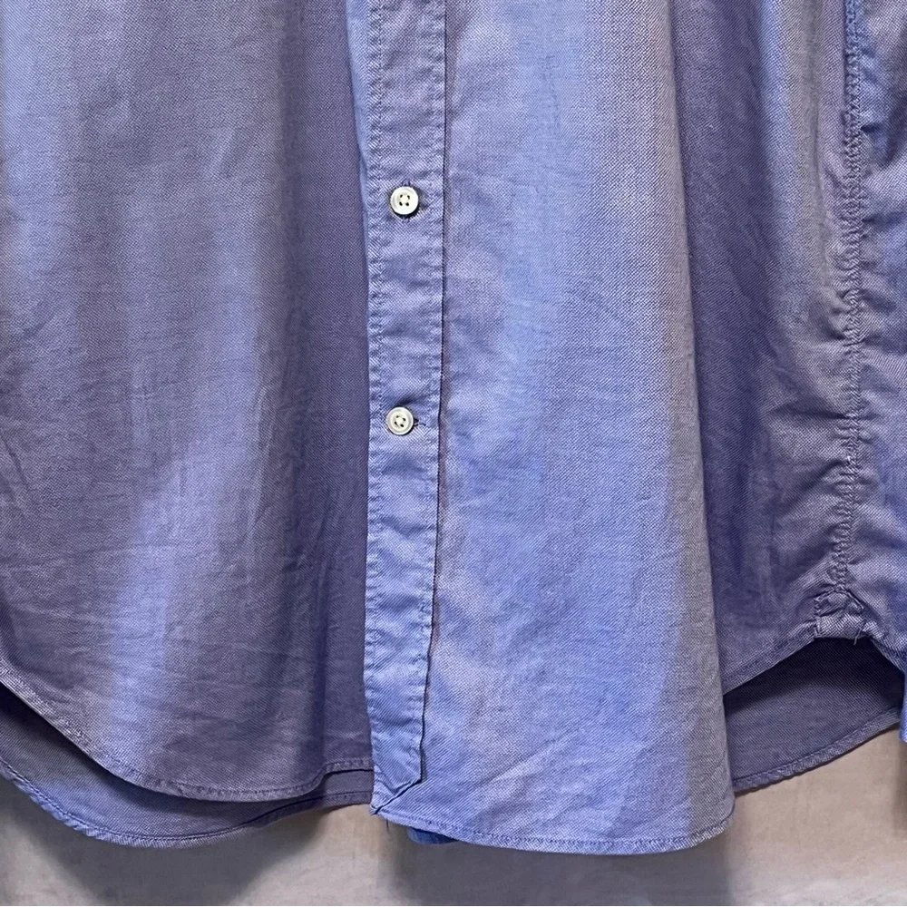 J.CREW Thompson Shirtings 80's 2-Ply Long Sleeve‎ Shirt XL Blue 17-17 1/2 Career
